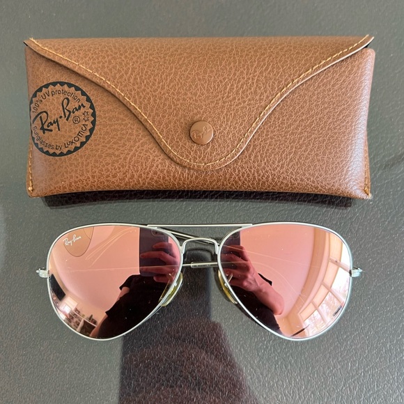 Ray-Ban Accessories - Ray-Ban Womens Aviator Mirrored Sunglasses